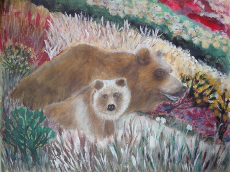 Familie Bär 30cm x 40cm auf Papier "frei nach Foto"